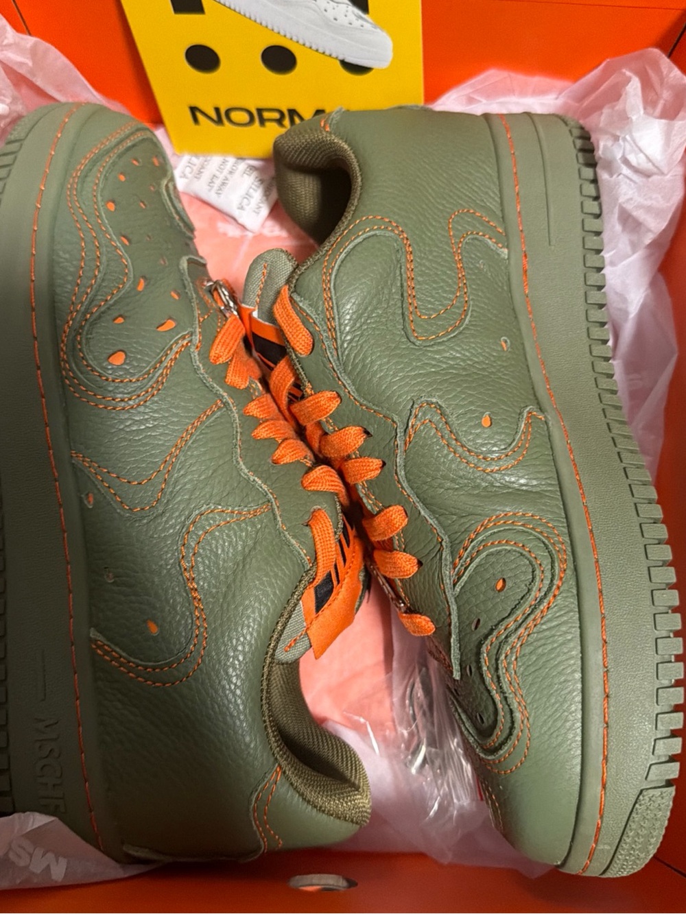 MSCHF Super Normal Deer Hunter Friends and Family MSCHF005-DH Green Orange Sz 5